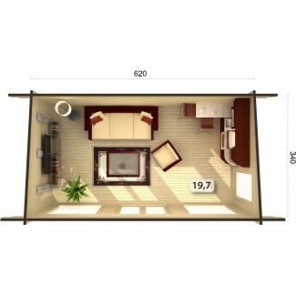 Casa de madera "HEIDI 19,7 m2" 