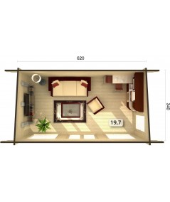 Casa de madera "HEIDI 19,7 m2" 