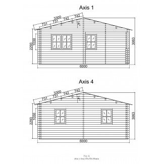 Casa de madera en doble pared "FAY TWINSKIN" -44-50-44 mm