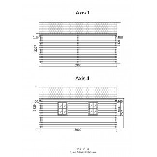 Casa de madera KRISTI TWINSKIN en doble pared 44-50-44