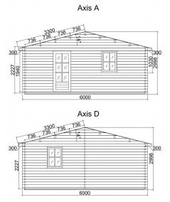Casa de madera  "JULIA 6x8 , 48 m2  " 