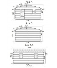 Casa de madera  "BERTA  5x6 , 30 m2  " 