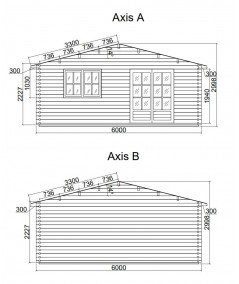 Casa de jardin ALTEA 6x6 , grosor 44 mm 