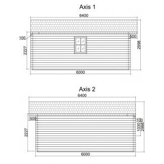 Caseta de jardín  GANDIA 6X6 , 36 m2 , 44 mm