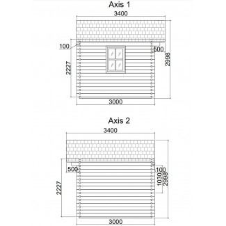 Caseta de jardín   GANDIA  6X3 , 18 m2 , 44 mm 