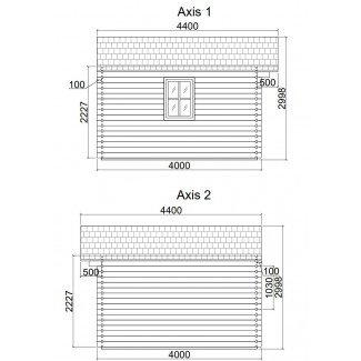 Caseta de jardín   GANDIA  6X4 , 24 m2 , 44 mm