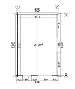 Caseta de jardin 4x6 , 44 mm , 24 m2 