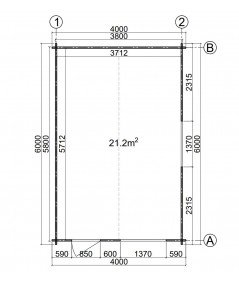 Caseta de jardin 4x6 , 44 mm , 24 m2 