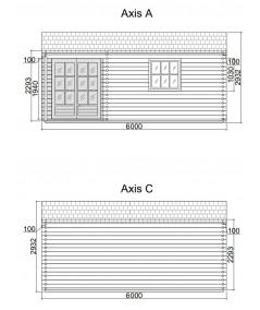 Caseta de jardin "ALPINA 6x5" - 44mm