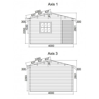 Caseta de jardín  ALPINA  5x4 , 20 m2 - 44 mm