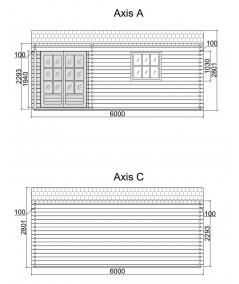 Caseta de jardin  ALPINA  6x4 , 24 m2 - 44mm
