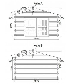 Garaje de madera  "BRIN 3" - 44 mm