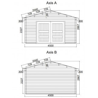 Garaje de madera  "BRIN 4" - 44 mm