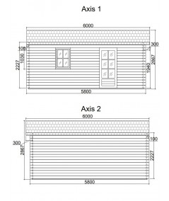 Garaje de madera  "BRIN 6" - 44 mm