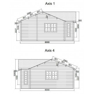 Casa de madera en doble pared "FLORIDA TWINSKIN" - 44-50-44 mm