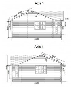 Casa de madera en doble pared "FLORIDA TWINSKIN" - 44-50-44 mm