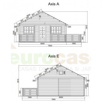 Casa de madera "ASTI" - 44 mm