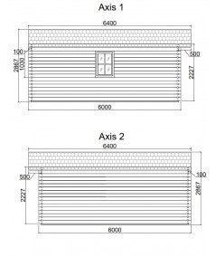 Caseta de jardín MONICA 5x6 , 30 m2 , 44 mm