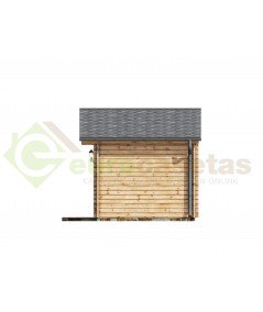 Casa de madera con baño Sweden A / 23m² / 6x4m / 70mm - Casetas de Jardin 24