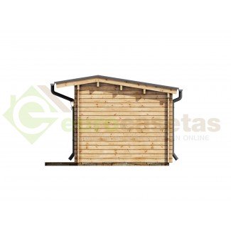 Caseta de jardín Super Nora E con porche y trastero / 15m² / 8x3m / 44mm -  Casetas de Jardin 24