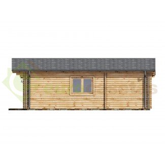 Casa de madera  "DANI  6X8 , 48 m2" en doble pared- 44-50-44 mm