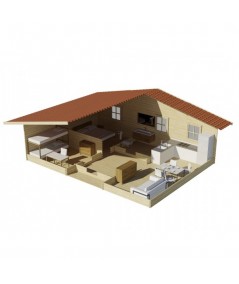 Casa de madera  "KRISTI  NORDIC, 64,9 m2" - 70 mm