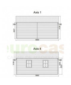 Casa de madera  "KRISTI  NORDIC, 64,9 m2" - 70 mm