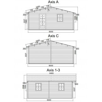 Casa de madera  "BERTA 6x6 , 36 m2  " 