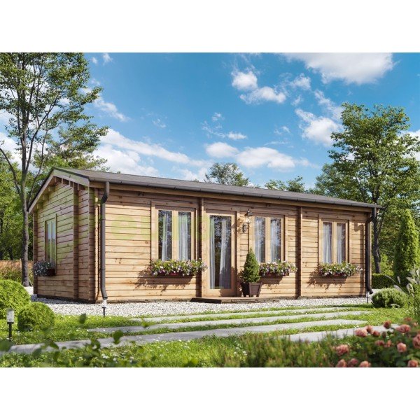 Caseta de madera habitable ALTURA (Aislada PLUS, 44+44 mm), 31 m²