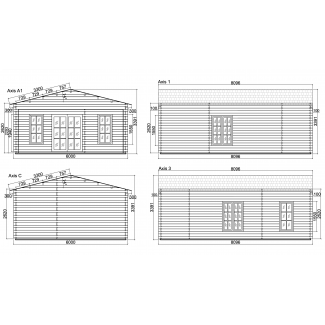 Casa de madera  PADIA WOOD  48 m2 , 44 mm