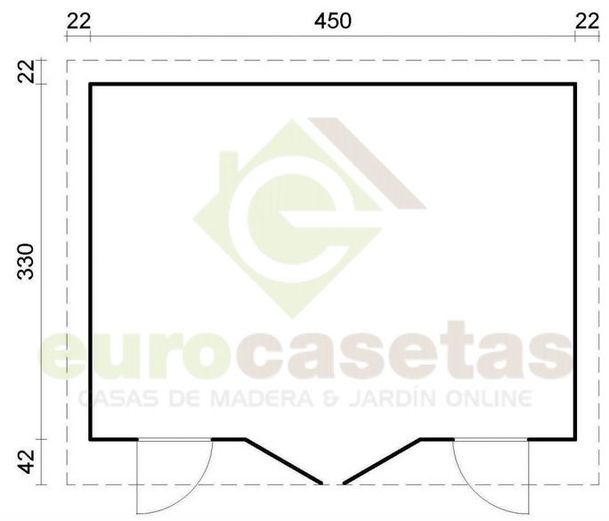 Caseta de jardín Lisa 14,2 m2 - plano