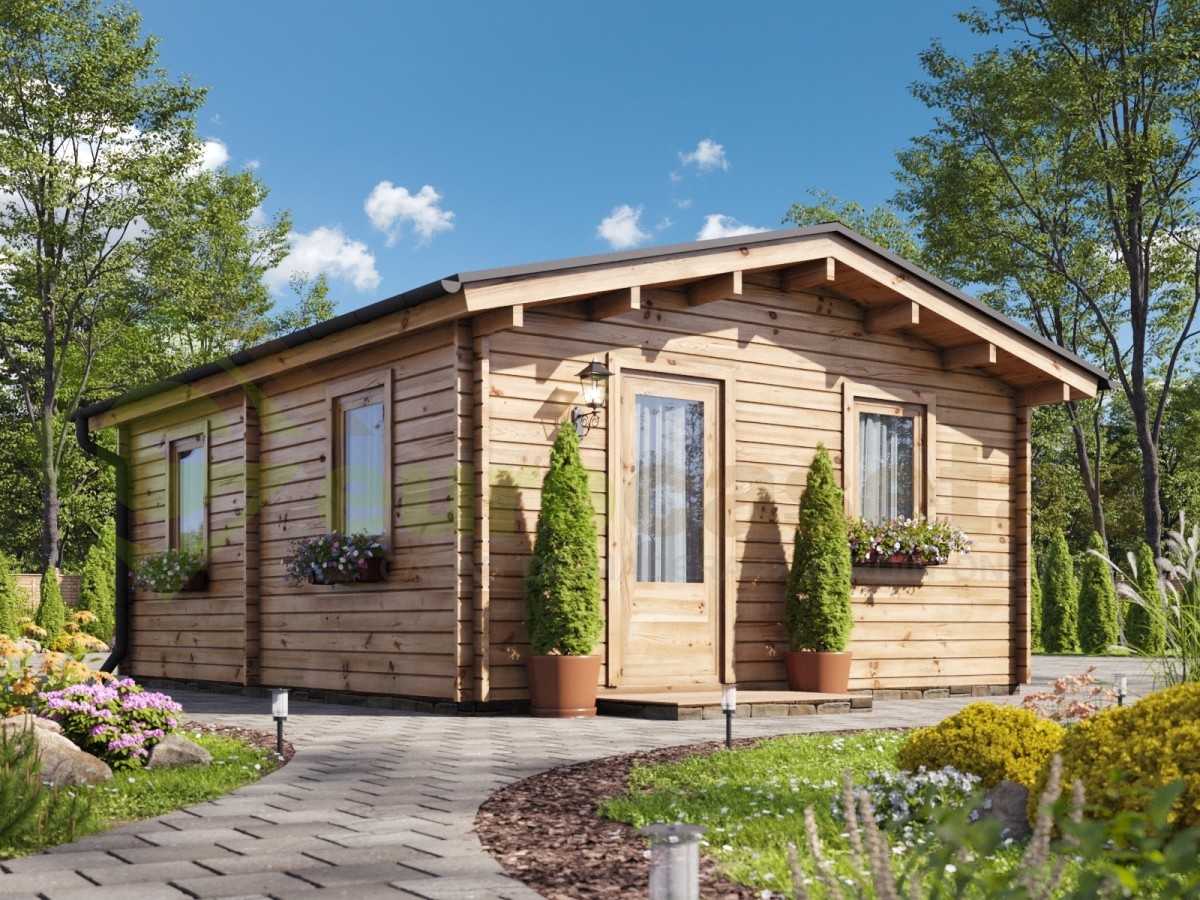 Casa de madera BERTA 36m² con grosor de pared 44mm