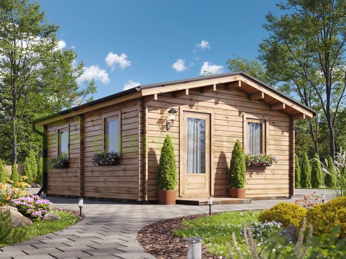 Casa de madera JULIA 48m² con grosor de pared 44mm